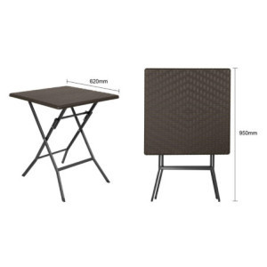 Table Pliante Carrée Marron - 62 x 62 cm - Bolero