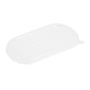 PET Lid for Oval Bagasse Tray - Pack of 100 - Fiesta