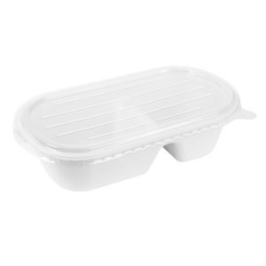 Couvercle PET pour Barquette Ovale en Bagasse - Lot de 100 - Fiesta