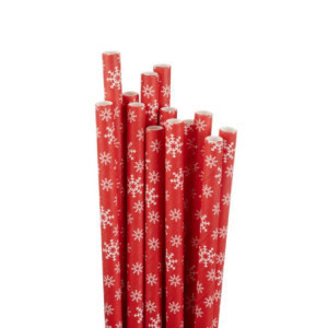 Paille en Papier Flocon de Neige 210 mm - Lot de 250 - Fiesta