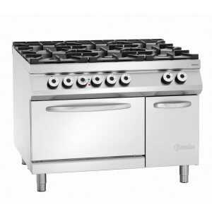 Sechsbrenner-Herd Serie 900 - Gasofen GN 2/1 und Schrank der Marke Bartscher