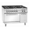 Sechsbrenner-Herd Serie 900 - Gasofen GN 2/1 und Schrank der Marke Bartscher