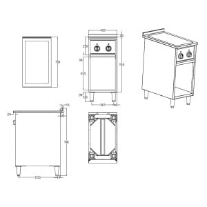 Fourneau à Induction 2 Plaques 3500 W - CombiSteel