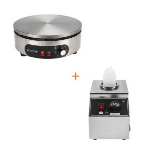 Elektrische Crêpière-Set Ø 40 cm und Schokoladenwärmer - Dynasteel
