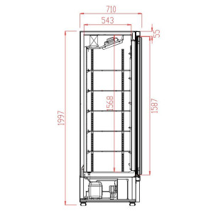 Negative Refrigerated Cabinet with 2 Glass Doors Black - 1000 L - CombiSteel