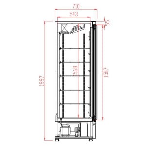 Schwarzer Negativ-Kühlschrank mit 2 Glastüren - 1000 L - CombiSteel