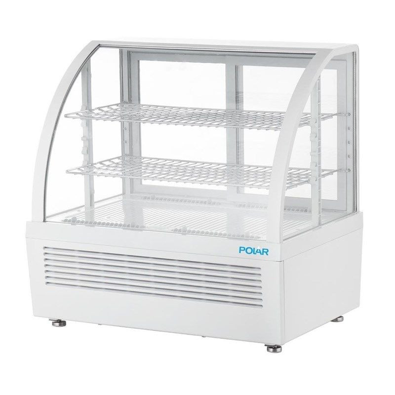 Weiße Kühlvitrine für Theken - 2 Regale - 100 L - Polar Weiße Kühlvitrine für Theken - 2 Regale - 100 L - Polar
