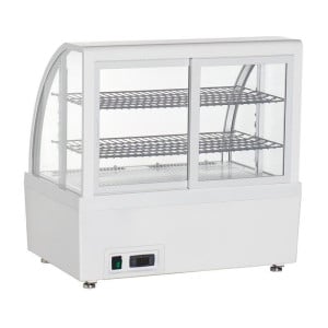 Weiße Kühlvitrine für Theken - 2 Regale - 100 L - Polar