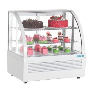 Weiße Kühlvitrine für Theken - 2 Regale - 100 L - Polar