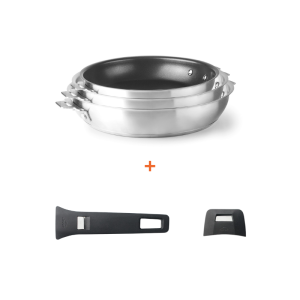 Set of 5 Pieces - Non-Stick Pans with Removable Handle and Grip - Lacor