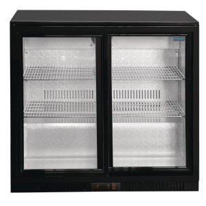 Black Back Bar 2 Sliding Doors 180 Bottles - 208 L - POLAR