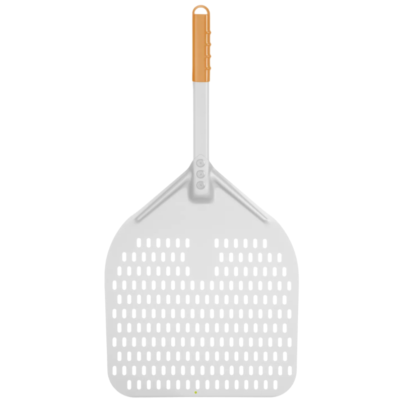 Pelle à Pizza Perforée Carrée avec Manche Court - 350x710 mm Pelle à Pizza Perforée Carrée avec Manche Court - 350x710 mm