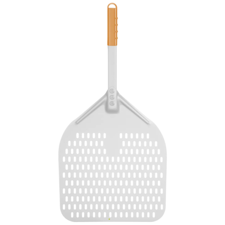 Square Perforated Pizza Peel with Short Handle - 350x710 mm