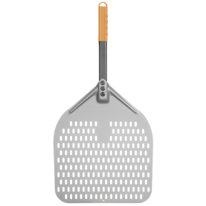 Pelle à Pizza Carrée Perforée avec Manche Court - 350x710 mm