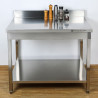 Stainless Steel Table 800x700 mm with Backsplash and Lower Shelf