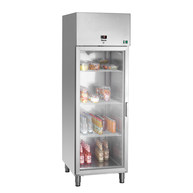 Positive Edelstahl-Glas-Kühlschrank - 461 L - Bartscher Positive Edelstahl-Glas-Kühlschrank - 461 L - Bartscher
