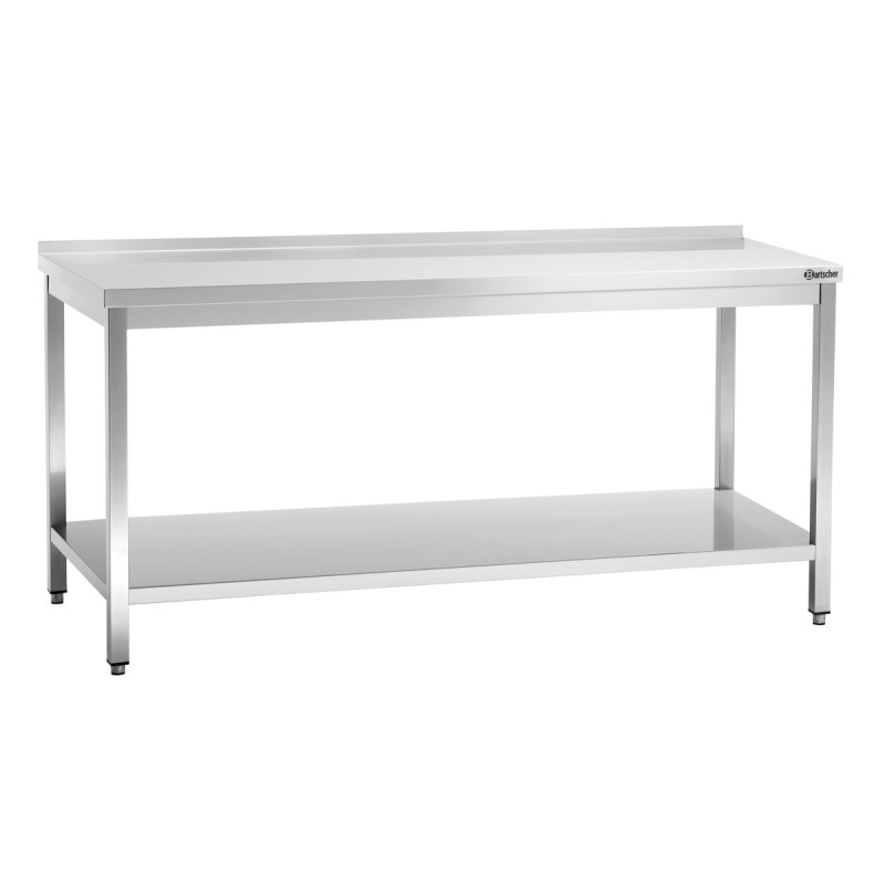Edelstahl-Arbeitstisch mit unterem Regal - T 700 mm - L 1800 mm - Bartscher
