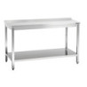 Stainless Steel Work Table with Lower Shelf and Backsplash - D 700 mm - L 1600 mm - Bartscher