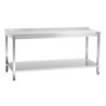 Stainless Steel Work Table with Lower Shelf and Backsplash - D 700 mm - L 1800 mm - Bartscher