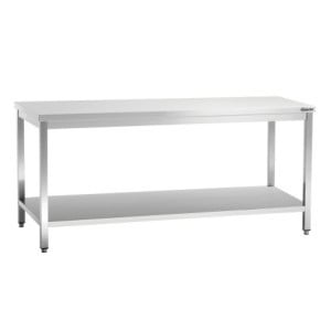 Table de Travail Inox avec Etagère Basse - P 600 mm - L 1800 mm - Bartscher