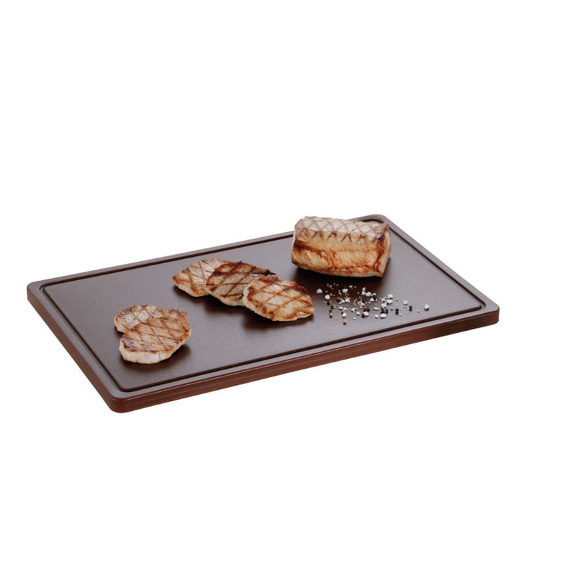 Cutting Board 530 x 325 mm - Brown - 20 mm Thickness - Bartscher Cutting Board 530 x 325 mm - Brown - 20 mm Thickness - Bartscher
