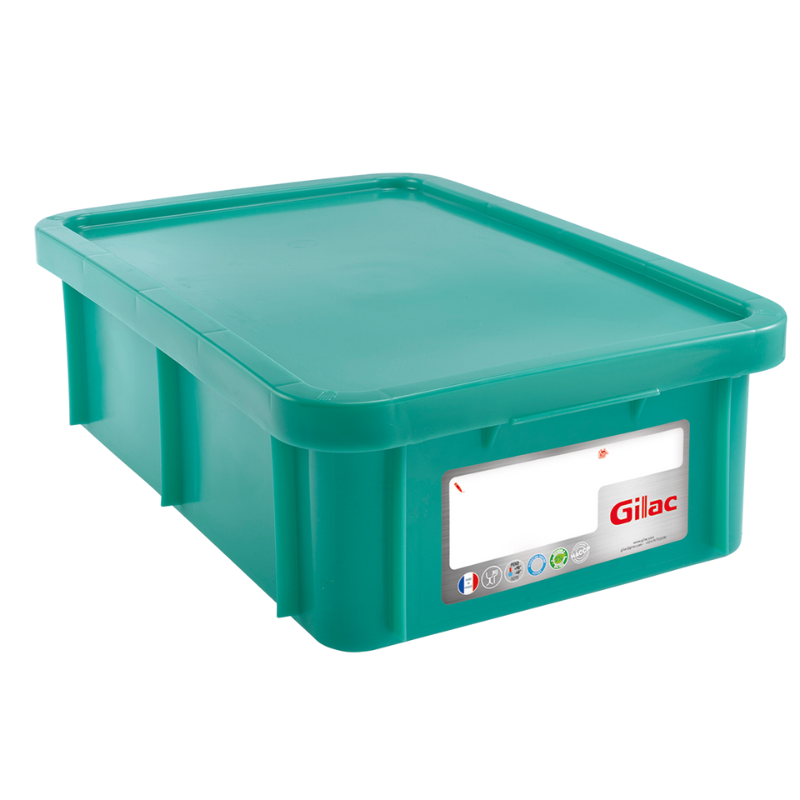 Bac Rectangulaire 25 L avec Couvercle Vert Haccp - Gilac Bac Rectangulaire 25 L avec Couvercle Vert Haccp - Gilac