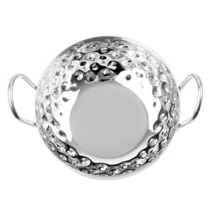 Hammered Stainless Steel Kadai Dish Table Presentation 150 mm - Gastronoble