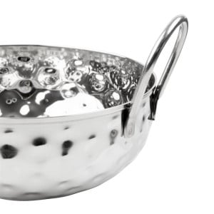 Gehämmerte Kadai-Schale aus Edelstahl Tischpräsentation 150 mm - Gastronoble