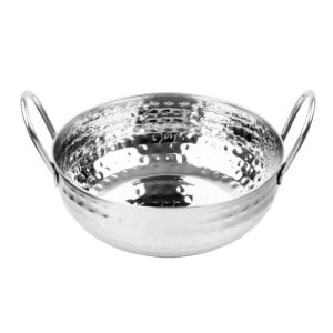 Hammered Stainless Steel Kadai Dish Table Presentation 170 mm - Gastronoble