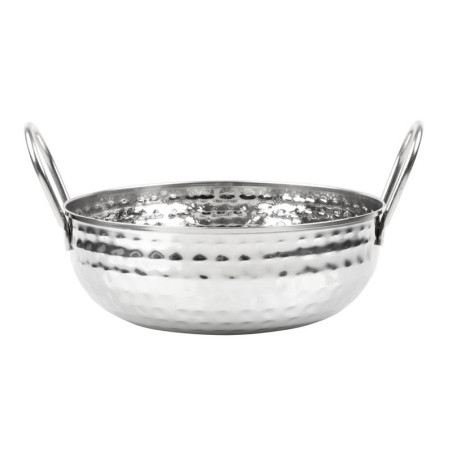 Hammered Edelstahl Kadai Platte Tischpräsentation 200 mm - Gastronoble
