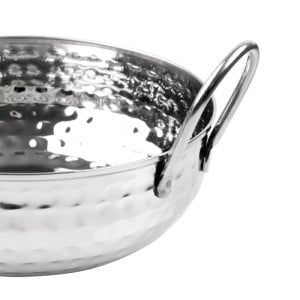 Hammered Edelstahl Kadai Platte Tischpräsentation 200 mm - Gastronoble
