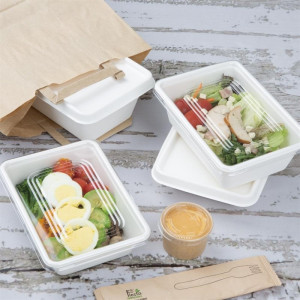 Recycelbare PET-Deckel Fiesta für Bagasse-Schalen - Packung mit 100 - Gastronoble