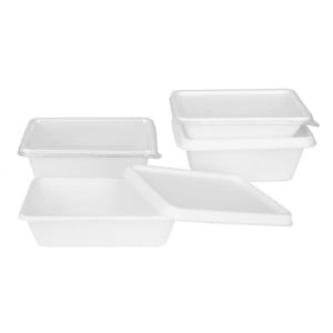 Barquettes Alimentaires en Bagasse Compostable 1000ml - Lot de 100 - Fiesta Green