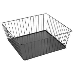 Schwarzer quadratischer Metallpräsentationskorb - 280x280x100 mm
