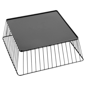 Schwarzer quadratischer Metallpräsentationskorb - 280x280x100 mm