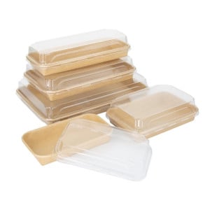 Recycelbare Sushi-Schalen 220 x 137 mm - Packung mit 300 - Fiesta Green