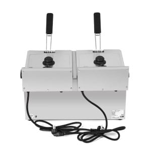 Professionelle Fritteuse 2 x 8 L mit Ablass - Dynasteel