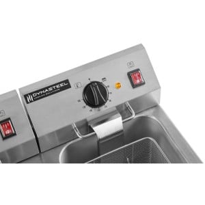 Professionelle Premium Fritteuse 2 x 8 L mit Ablass - Dynasteel