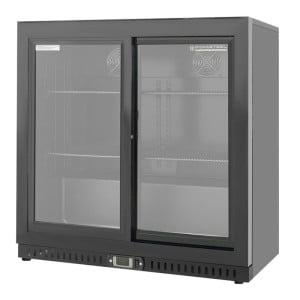 Refrigerated Back Bar 2 Glass Doors - Black Interior Dynasteel