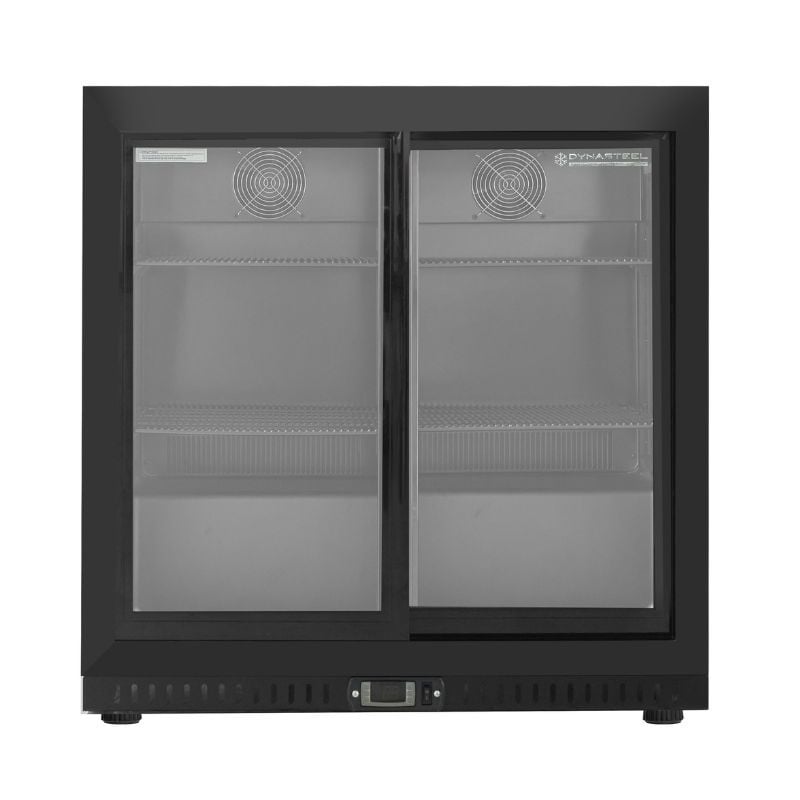Rückkühlschrank 212 L 2 Schiebetüren Schwarz