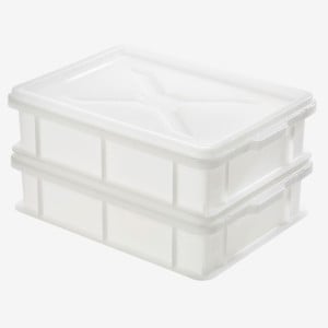 Halber Behälter für Teiglinge 9L Weiß - 400 x 300 mm - Gilac