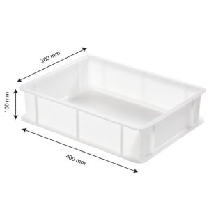Halber Behälter für Teiglinge 9L Weiß - 400 x 300 mm - Gilac
