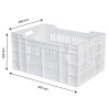 Kiste 600 X 400 Gelocht 60L Weiß - Gilac