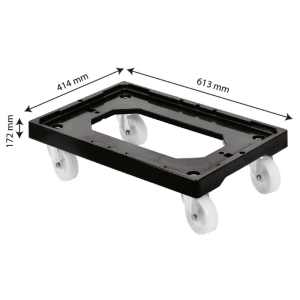 Rollsockel 4 Lenkrollen - Stahlrahmen - Schwarz