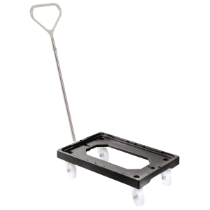 Socle Rouleur 4 Roues Pivotantes - Chape Acier - Noir