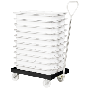 Socle Rouleur 4 Roues Pivotantes - Chape Acier - Noir