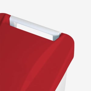 Poubelle à Pédale Avec Couvercle Rouge et Roulettes - 80 L - Gilac