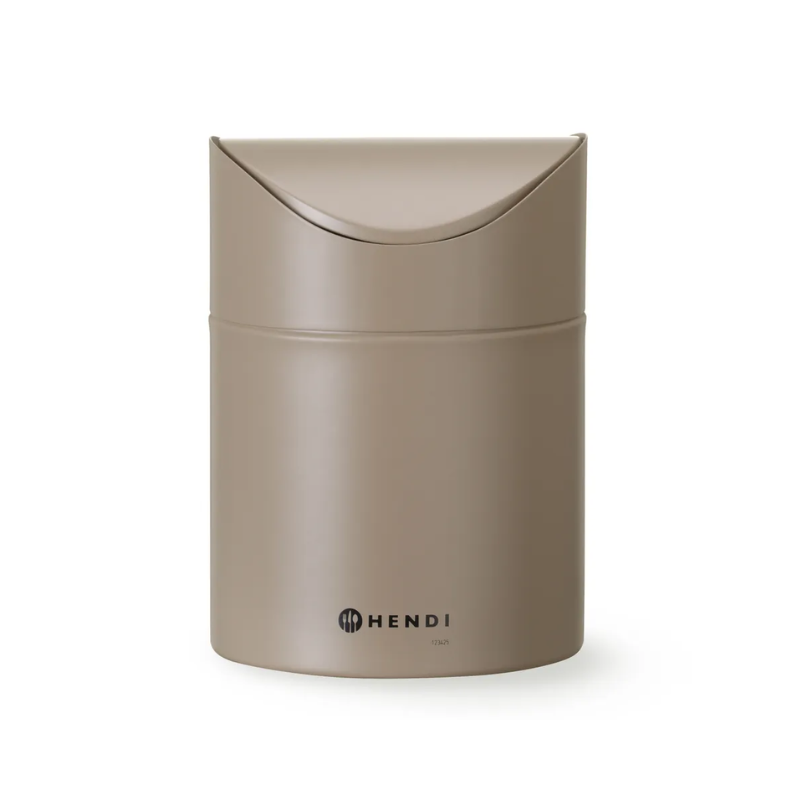 Tischabfalleimer mit Schwingdeckel - Beige - HENDI