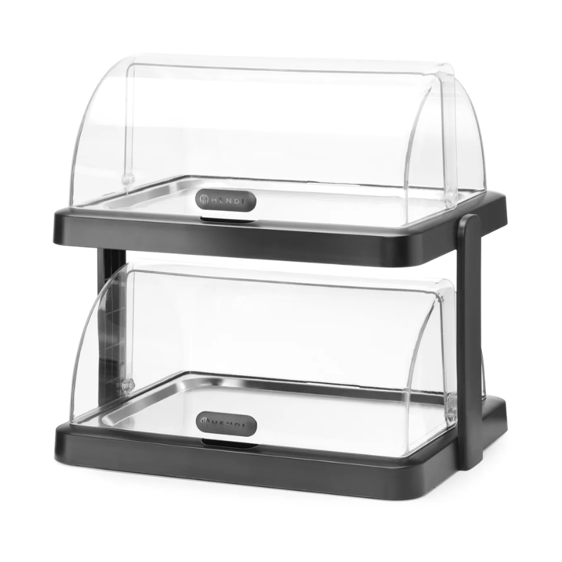 Vitrine Buffet mit Schiebedach UNIQ - 2 Tabletts - Schwarz - HENDI Vitrine Buffet mit Schiebedach UNIQ - 2 Tabletts - Schwarz - HENDI