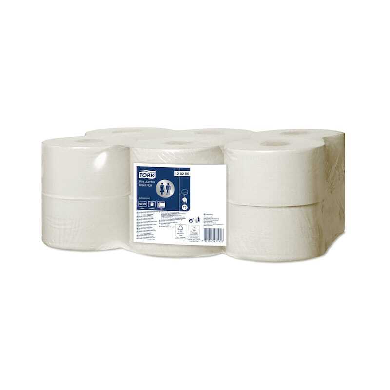 Papier toilette mini jumbo advanced blanc - Lot de 12 de Tork, économique et performant.